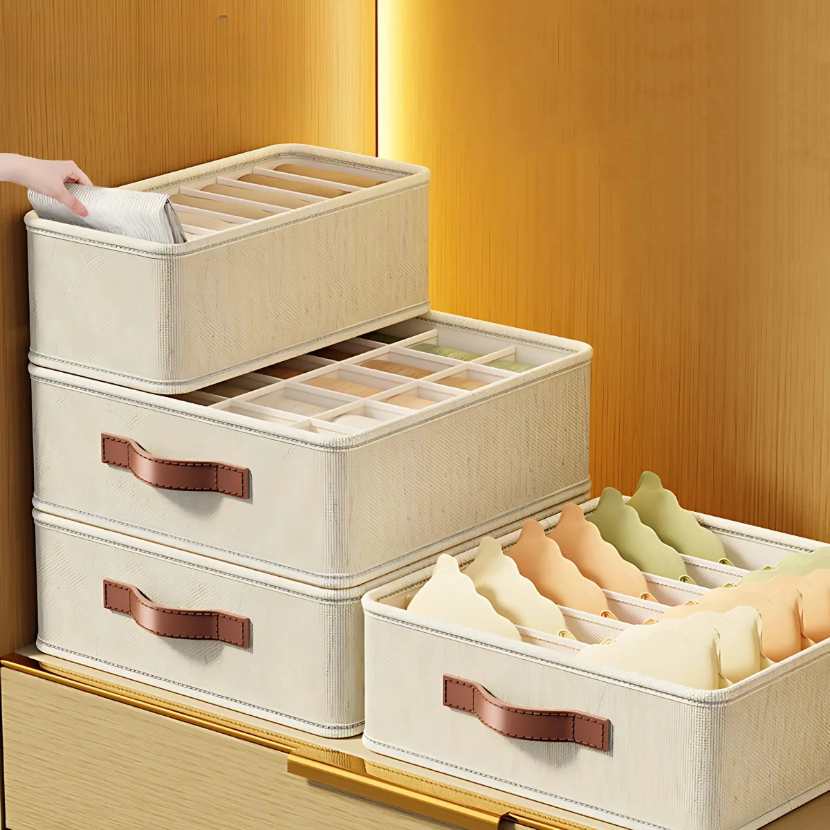 Foldable Closet Organizer Box for Socks and Underwear