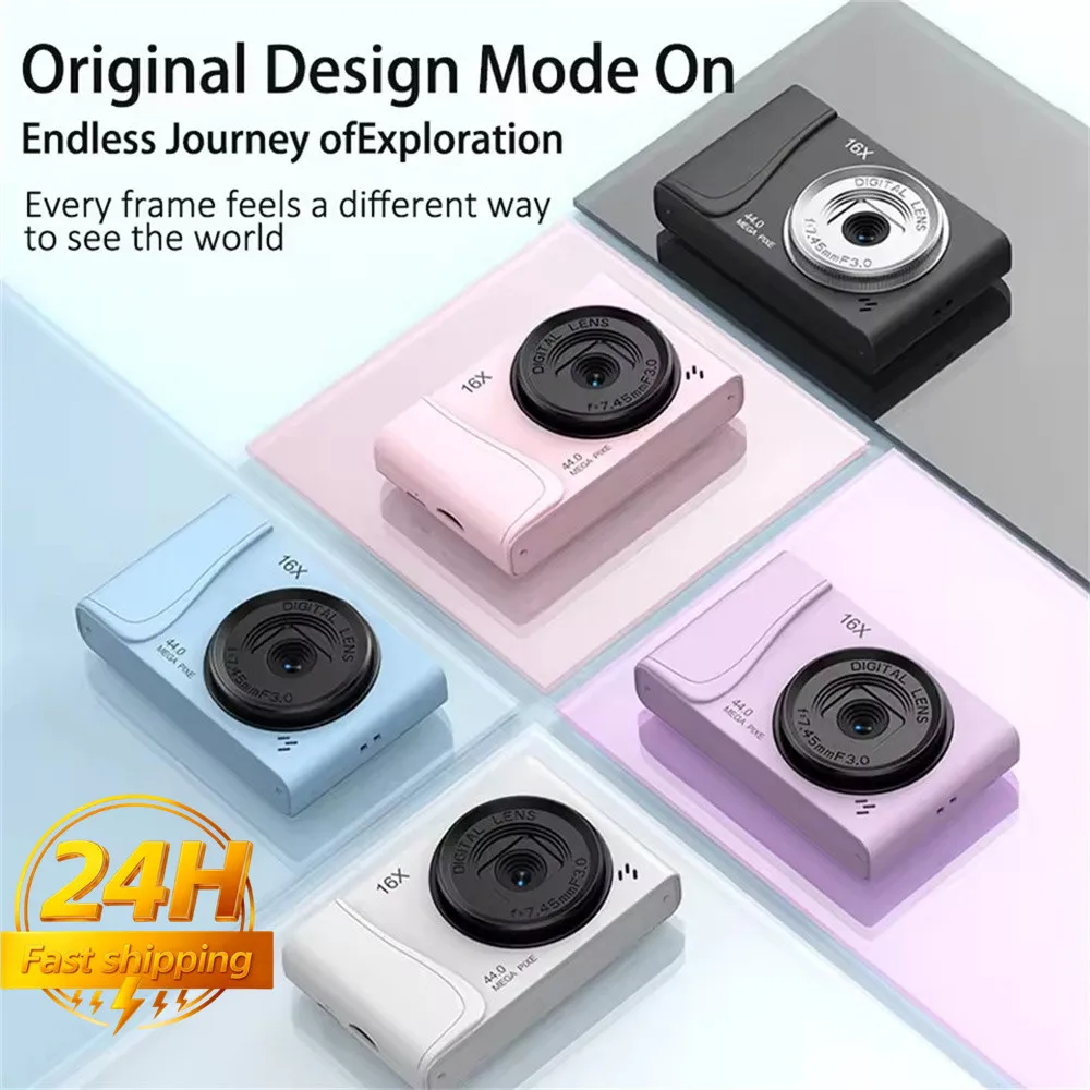 Digital Camera 4K 24 Million Pixels Children Camcorder 16x Zoom Compact Cameras Auto Focus for Kids Adult Beginners Photograph - 2