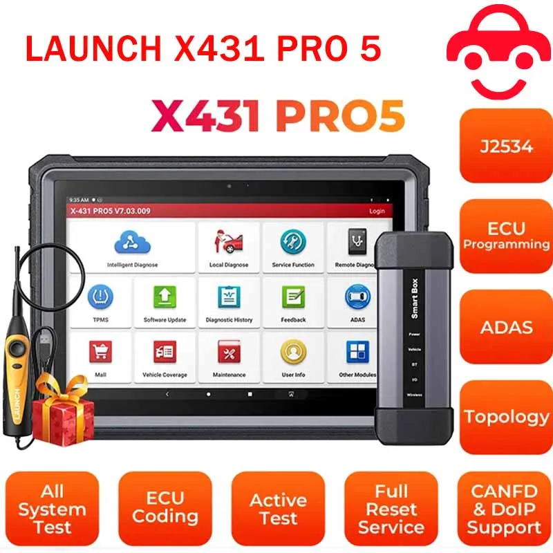 

X-431 LAUNCH PRO 5 PRO5 J2534 ECU Programming Car Diagnostic Tools OBD2 Scanner Intelligent Diagnosis Automotive Scanner X431