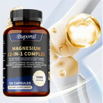 Magnesium Complex Capsules - Bone & Heart Health Supplement, Glycine, Citrate, Malate, Aspartate, Gluconate, Ascorbate, Taurine 1