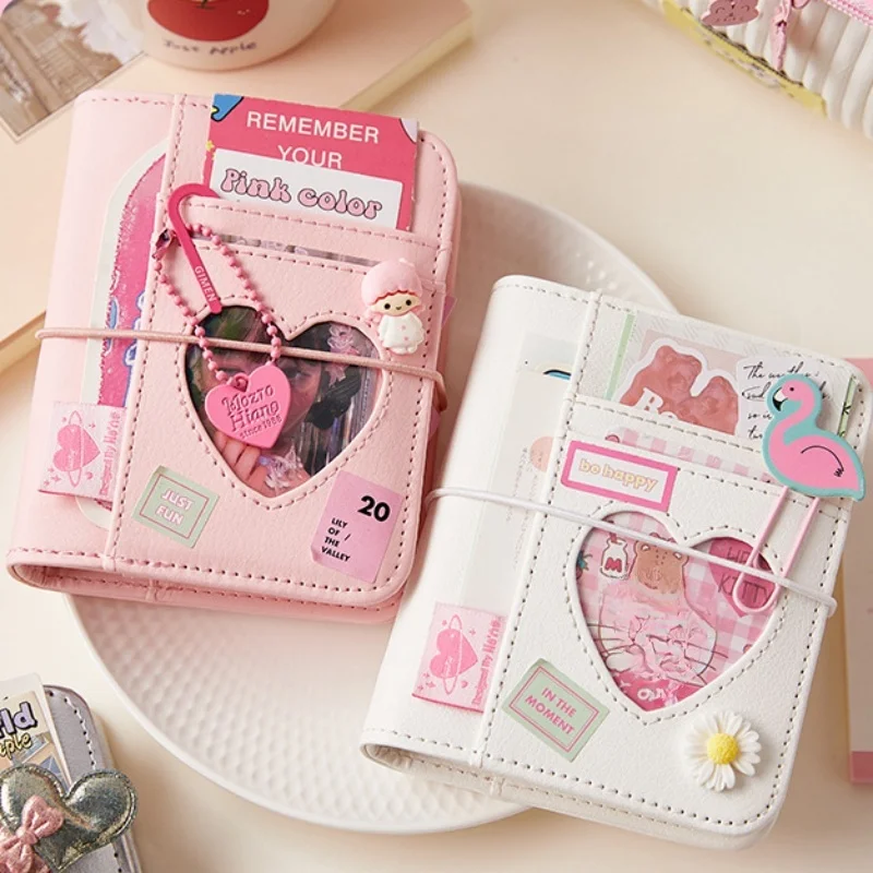 Korean Pink Heart Ring Binder Detachable Journal for KPOP Idol