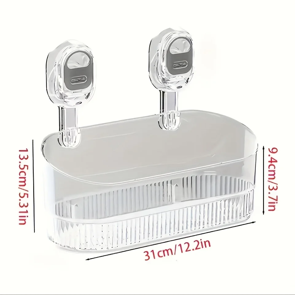 Luxury Wall - Mounted Suction CupStorage Shelf: No - Drill, for Shower & ToiletriesIdeal forBathroom Essentials3 Storage Shelves 6
