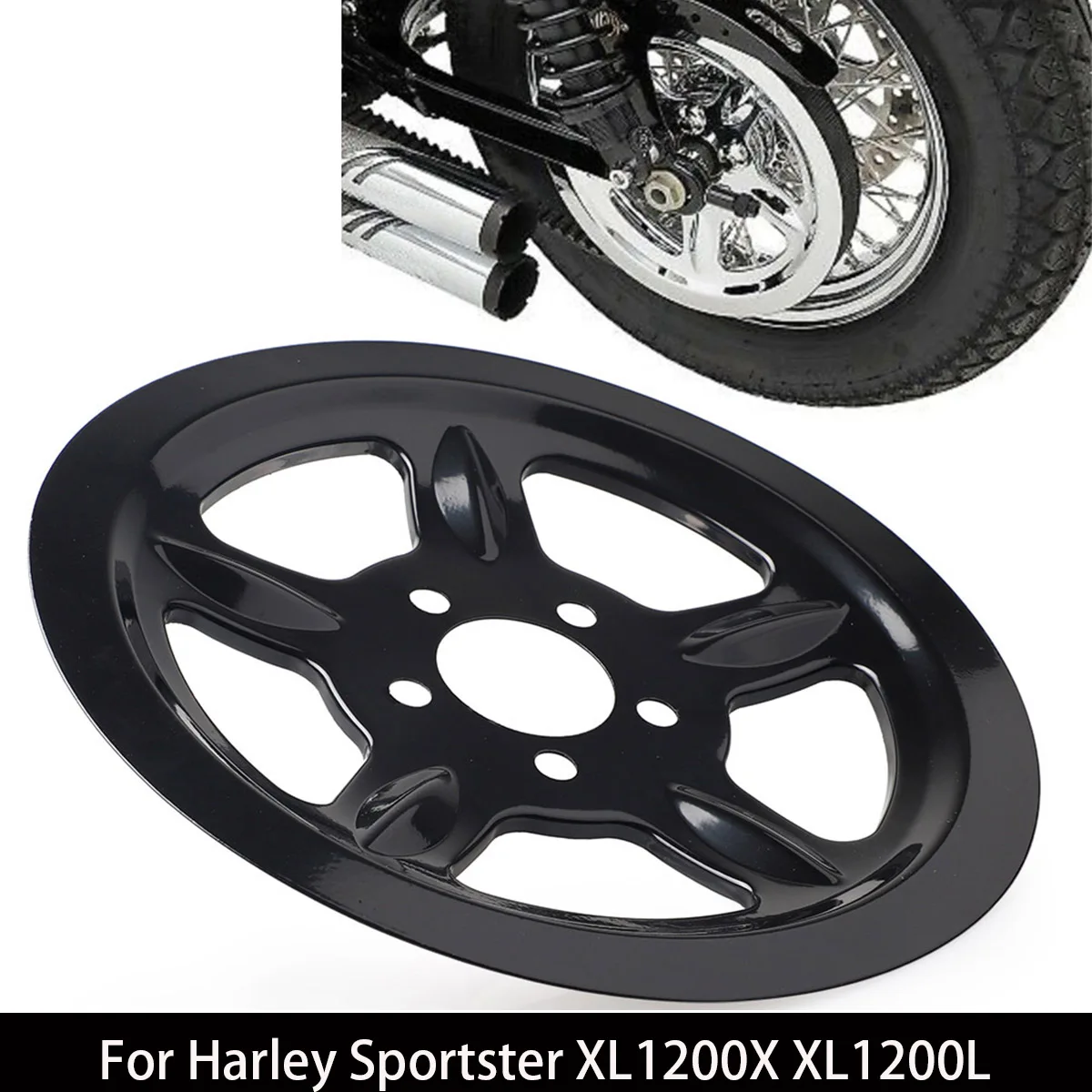 Motorcycle Accessories Rear Pulley Cover For Harley Sportster XL1200X XL1200L Chrome/Black