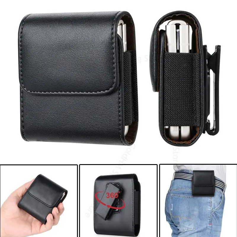 

Leather Phone Pouch For Motorola Razr 40 Ultra 360° Belt Clip Waist Bag Capa For Razr 2023 gen 4 gen 3 gen 2 5G Flip Phone Case