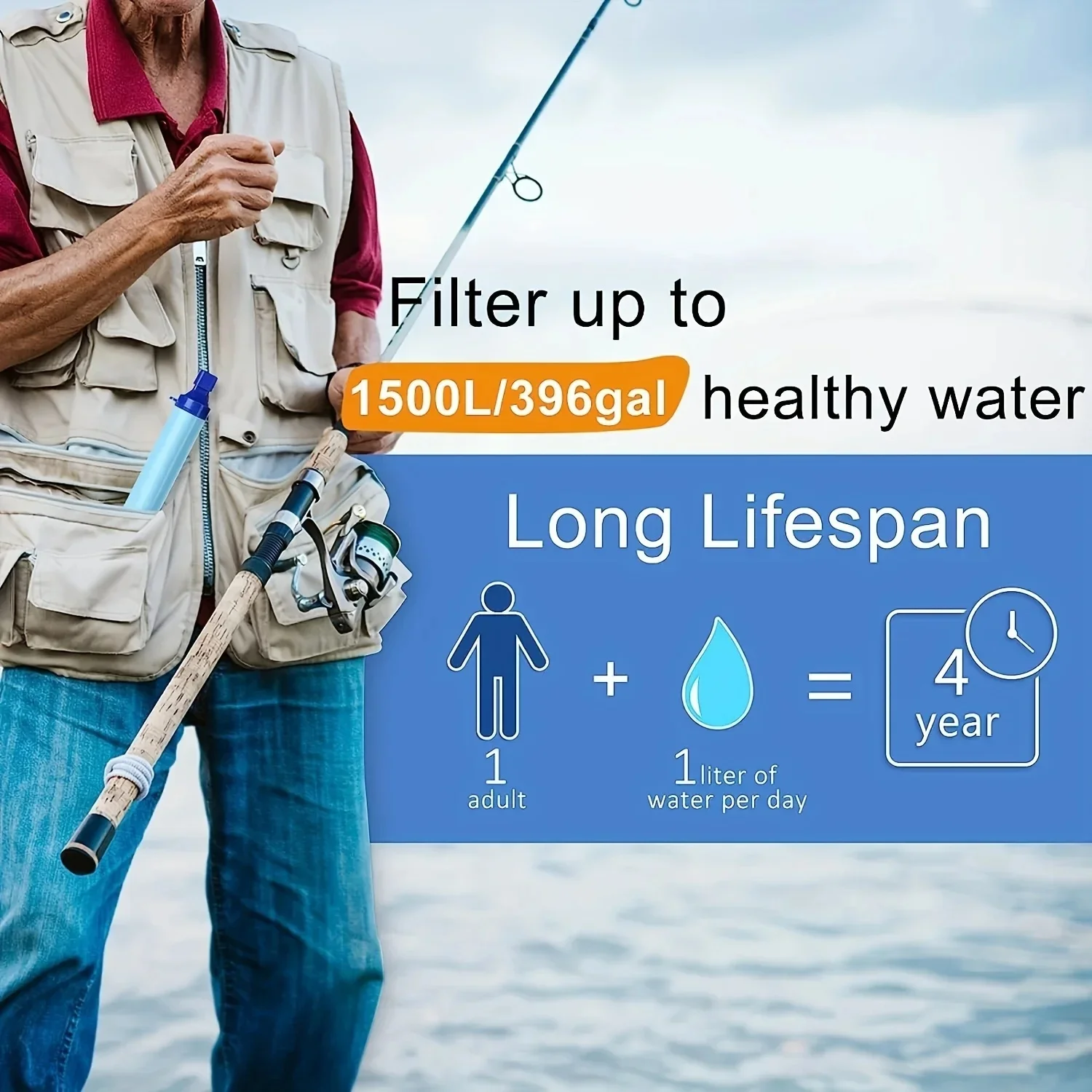 Outdoor Water Purifier Portable Purifier Water Filter Suitable for Streams Lakes