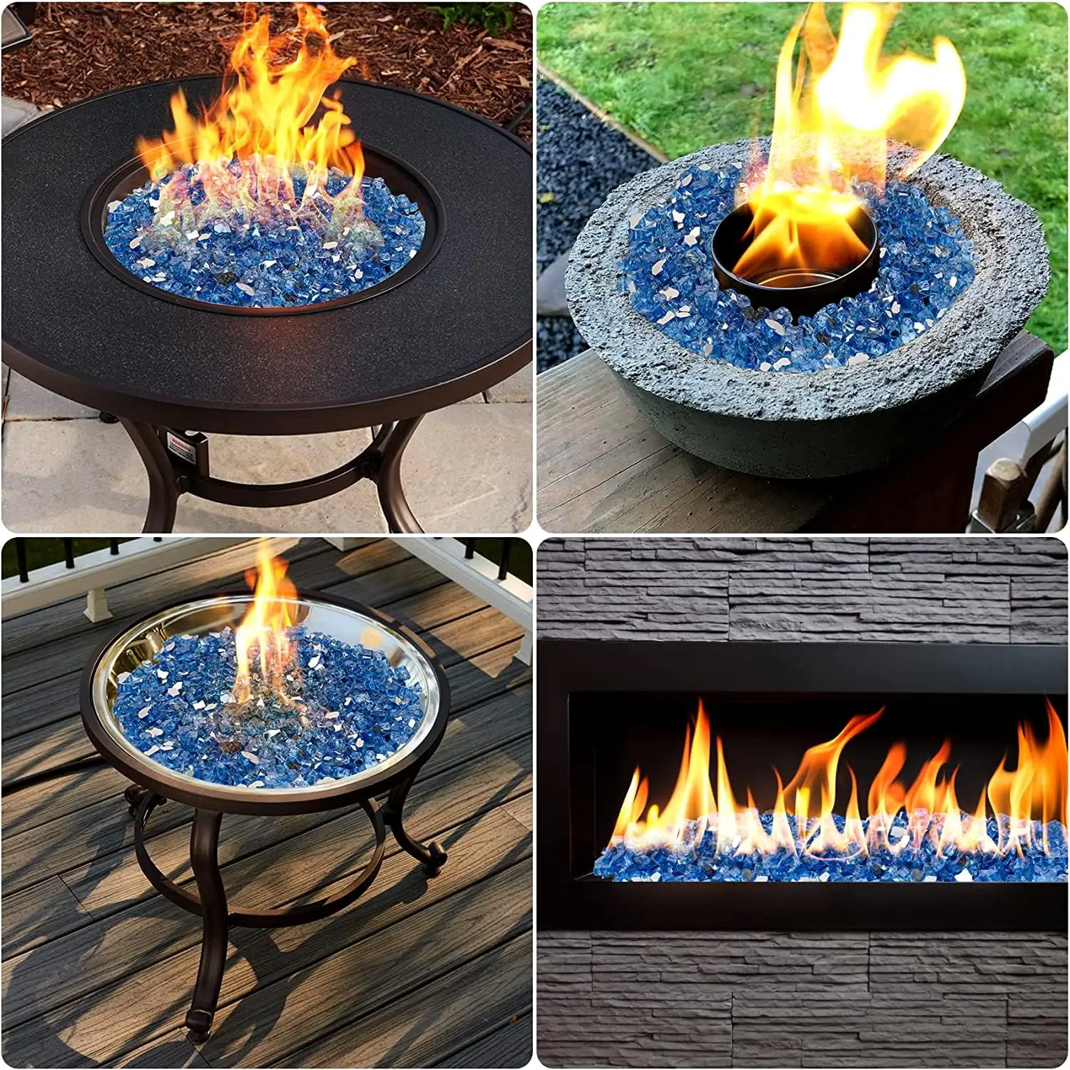 1/4 Inch Reflective Fire Glass Rocks 5