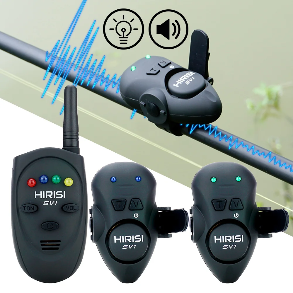 Set d'alarme de touche lumineux Hirisi SV1 avec étui - Indicateur portable pour pêche carpe et nuit