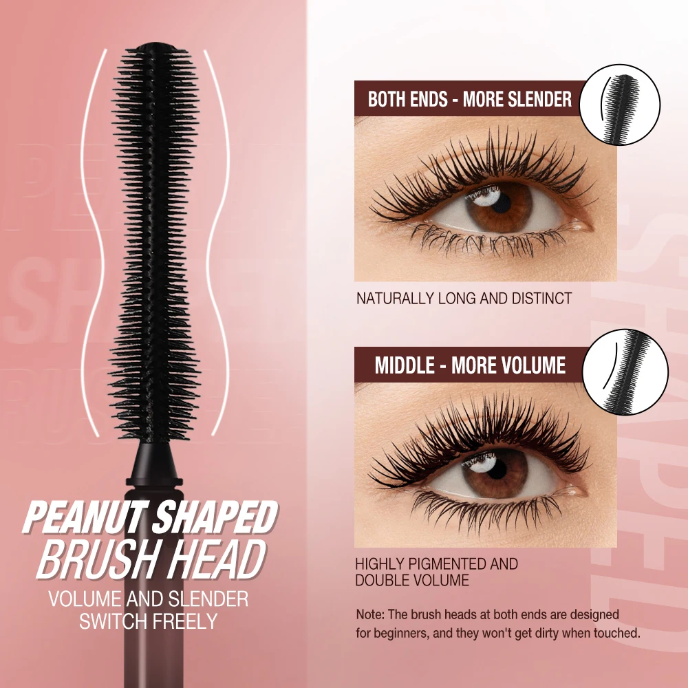 O. tw o.o Mascara 4d Seiden faser Mascara wasserdicht extra Volumen wisch fest Curling Verlängerung Wimpern verlängerung Augen Make-up-Tool