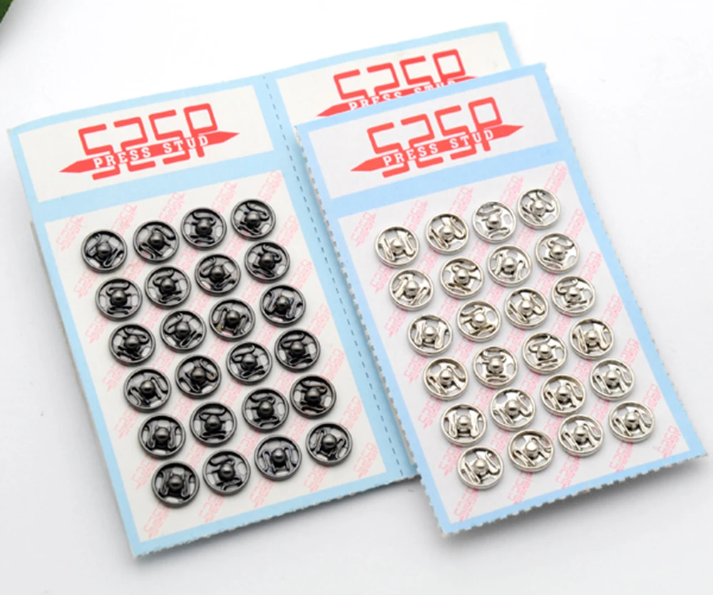Wholesale 288sets/lot small metal brass 6/7/8mm sew on press snap button fasteners stud silver nickle, gun metal 3