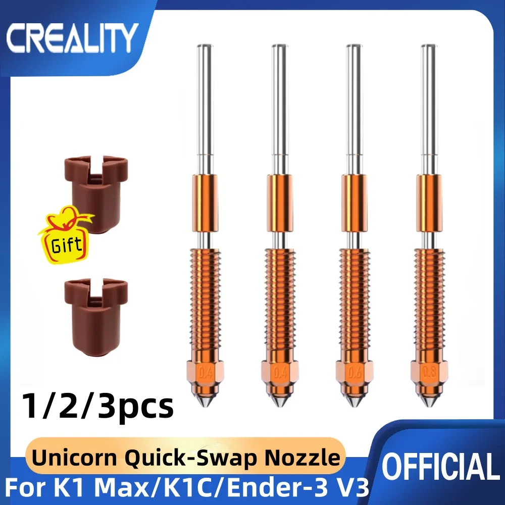 1/2/3 stücke Creality K1C Düse Kit 0,2/0,4/0,6/0,8/1,0mm 3D Drucker Hotend Sprinkler Kopf Kit Fit Ender 3 V3 Plus/K1 Max/Ender3 V3