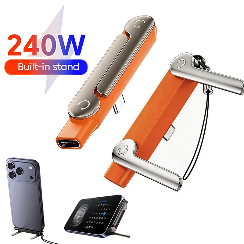 1/2/3PCS 유형 C 전화 충전 브래킷 어댑터 240W 고속 충전 다기능 접이식..