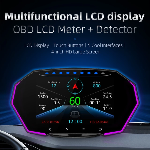 HUD OBD2 GPS Car Head Up Display Windshield With Car Speedometer