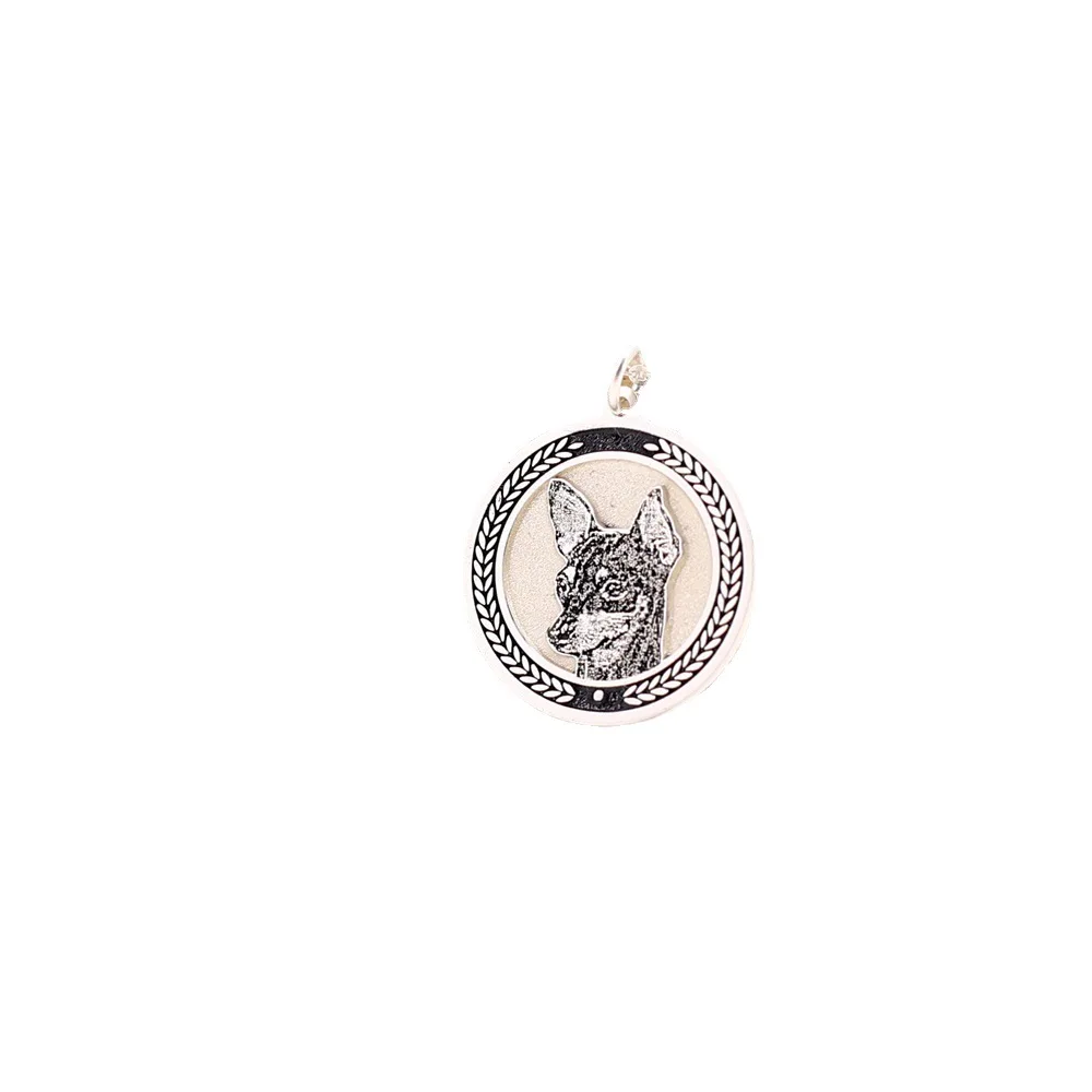 Luxury Customize Sculpture Carving 925 Sterling Silver Necklace Pet Picture Portrait Coin Pendant Gifts Jewelry