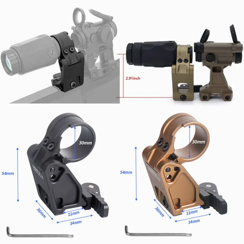

Quick Release Optics Scopemount for 30mm Magnifier Scope, FTC, Mount Flip to Center QD Lever, Tactical, 2.91"