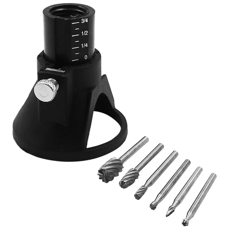 

7PCS HSS Special Wood Milling Cutter Set Tungfull Dremel Accessories For Rotary Tools Seat Dedicated Locator Horn Fixed Base