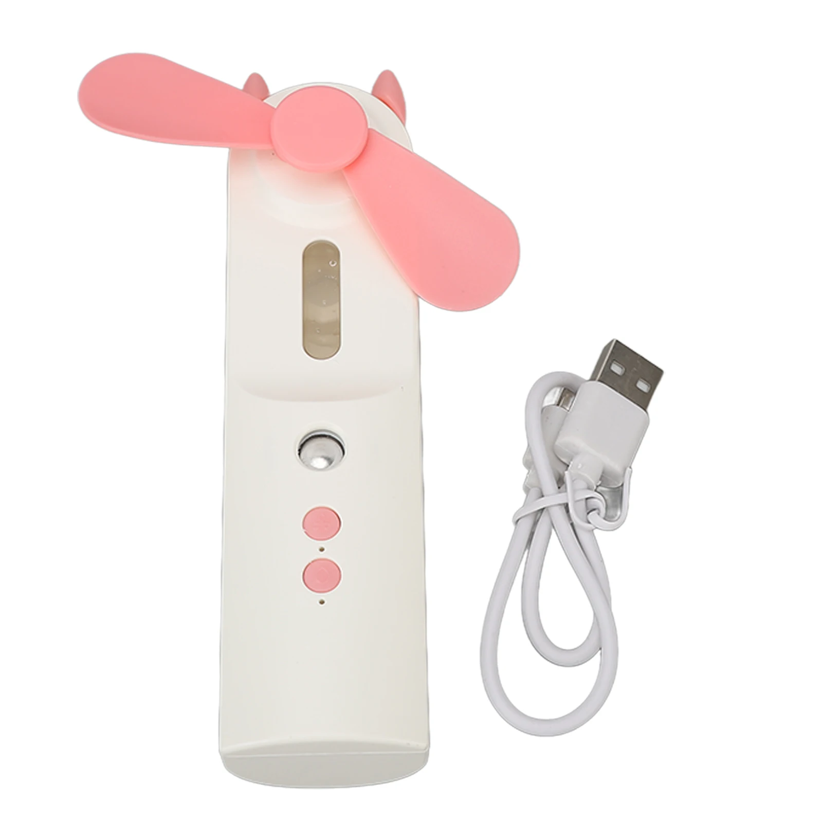 

Spray Mist Fan Rechargeable 30ml Watertank Portable Handheld Misting Fan Face Hydration Pink Low Noise for Summer