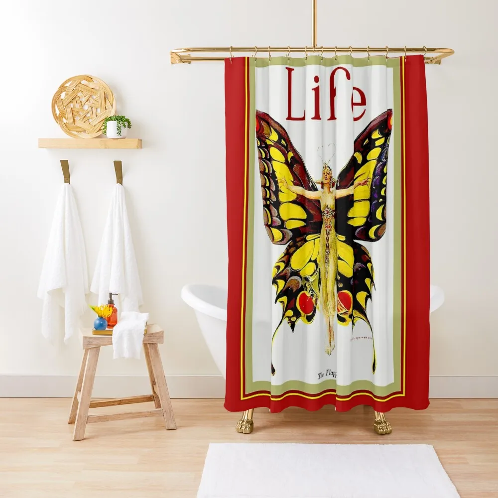 

LIFE : Vintage 1922 Flapper Advertising Print Shower Curtain For Bathroom Modern Accessory Bathrooms Curtain