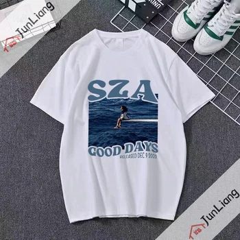 SZA Good Days 남녀공용 그래픽 프린트 티셔츠, 힙합 래퍼 스트리트웨어, 반팔 티셔츠, 스트리트웨어, 여성 의류