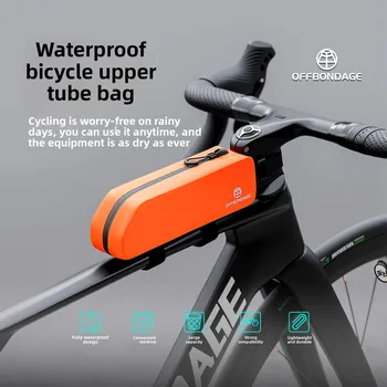 OFFBONDAGE Borsa per tubo superiore per bicicletta Borsa per bici Borsa per telaio anteriore per ciclismo impermeabile Borsa per bullone e cintura da strada MTB Accessorio per bicicletta