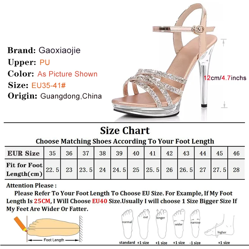 New Model Walk Show Shoes Dance Sandals Woman Crystal Platform 12cm Thin Heels Transparent Wedding Sandalias Performance Heels