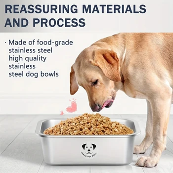 Pet Stainless Steel Dog Bowl Puppy Litter Food Feeding Dish Weaning SilverStainless Feeder Water Bowl Pets Feeder Bowl and Water
