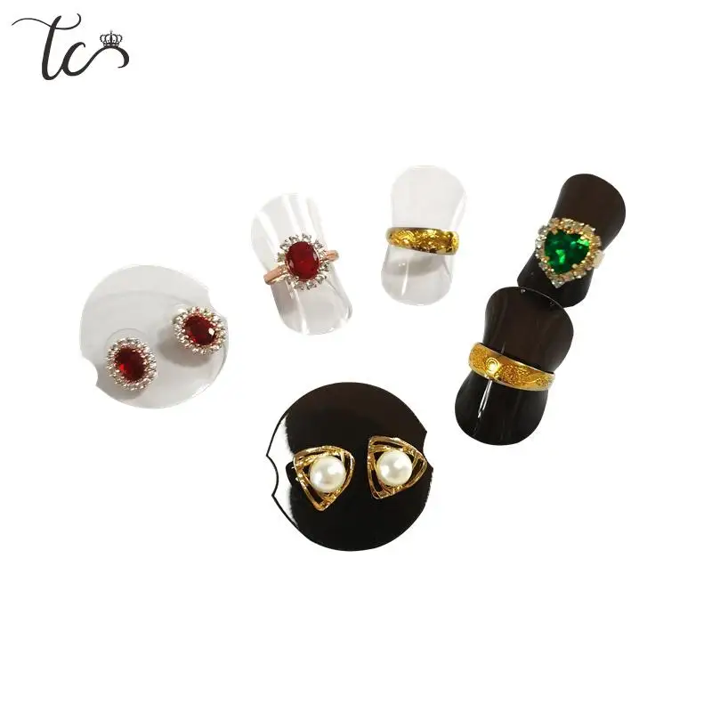 Plastic Jewelry Ring Holder Ring Organizer Single Earring Card Stud Holder Ring Holder 100 Pieces/lot