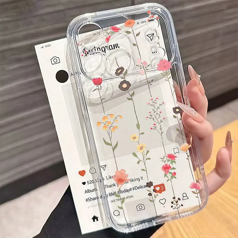 Charming Small Flower Clear Phone Case