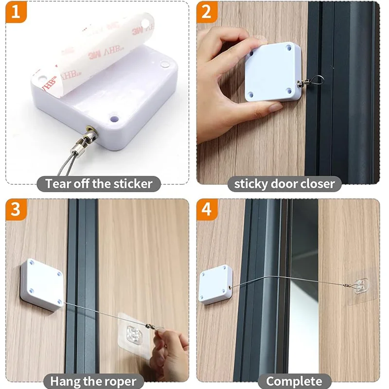 Punch-free Automatic Sensor Door Closer Automatically Close 500g-1000g Tension Soft Close Furniture Hardware Tool door closer