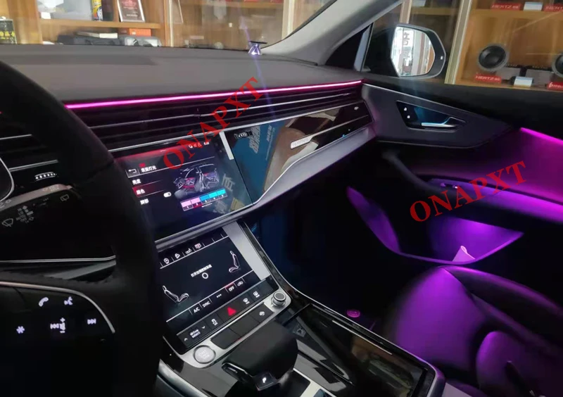 

Комплект из 30 цветов для Audi Q8 2019-2020, управление рулевым колесом, декоративный окружающий свет, светодиодная атмосферная лампа, осветительная полоса