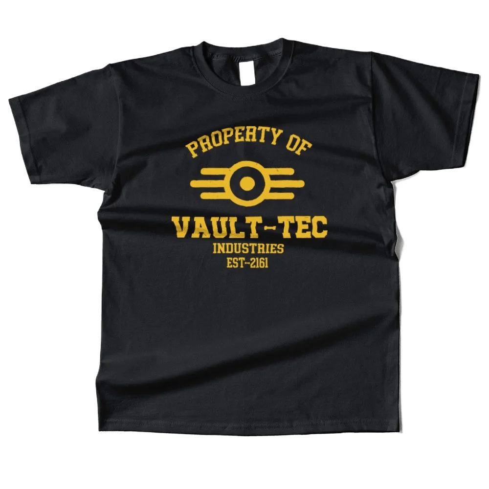 Herren-T-Shirt aus Baumwolle mit Aufdruck „Property of Vault Tec“ im Street-Casual-Stil für Männer und Frauen – Detail 20