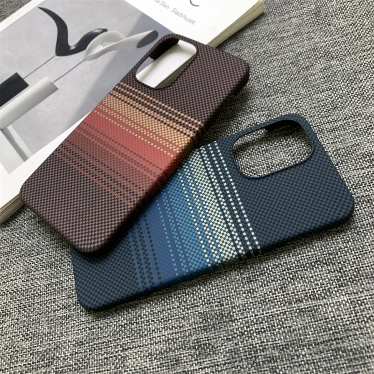 Deluxe Carbon Fiber Kevlar Pattern Shockproof Frameless Phone Cover