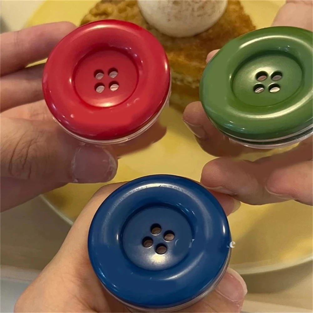 Colorful Button Phone Grip and Stand - Cute Foldable Ring Holder in Solid Colors