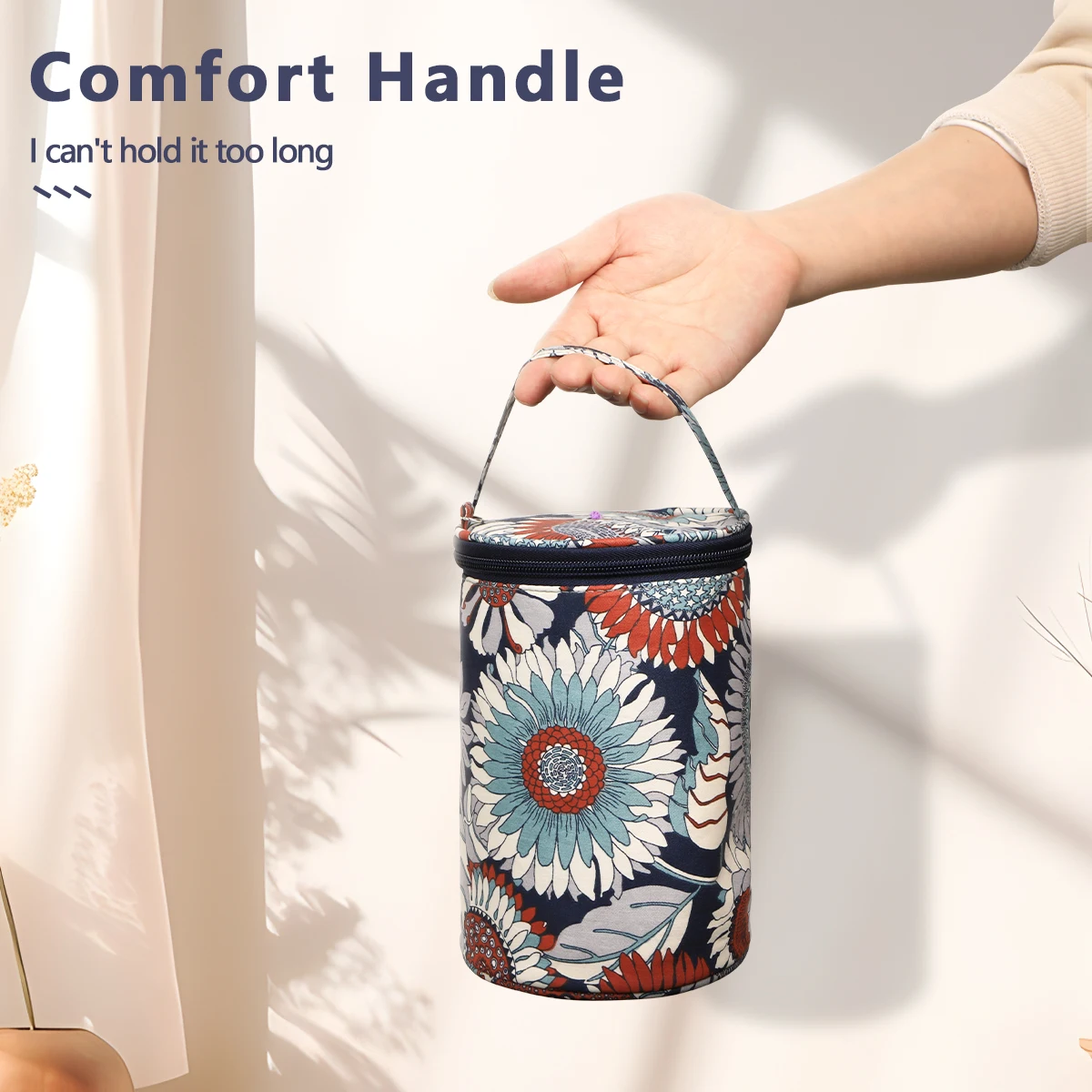 Small Yarn Storage Bag Empty Flower Knitting Tote Bag Waterproof Crochet Hooks For Sewing Accessories Tools Gift knitting tool organizer yarn storage bag yarn storage organizer