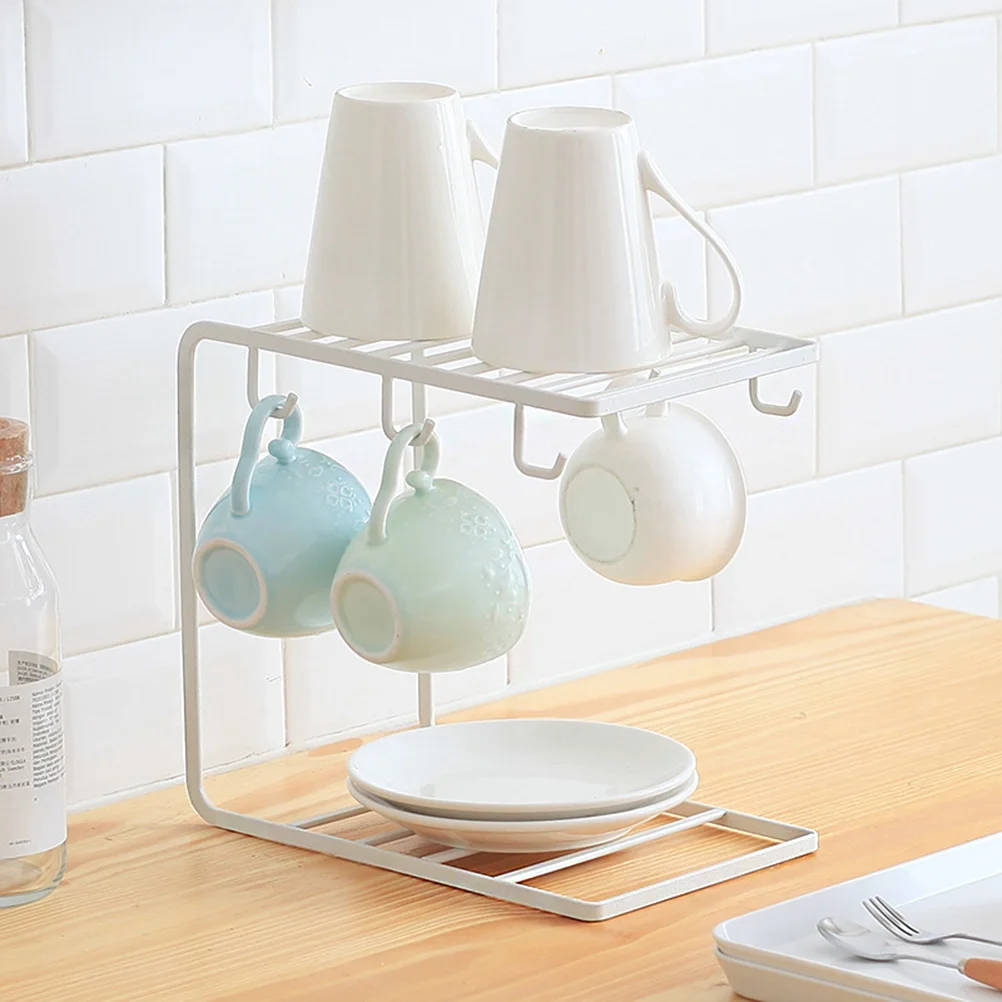 

Stainless Steel Cup Tree, Stainless Steel Mug Rack Metal Mug Tree Holder Stand for Cabinet Table Home ( White )