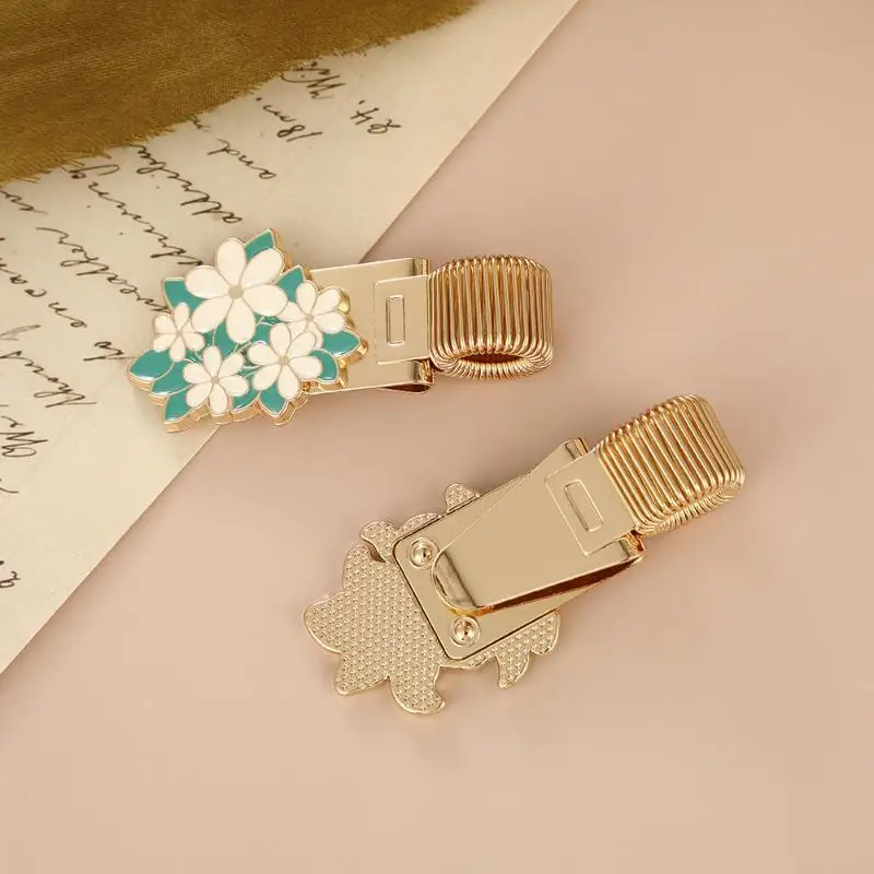 한 개의 꽃을 테마로 한 금속 펜 클립, 창의적인 복고풍 스프링 펜 클립, 학생용 펜 클립, 노트북 및 학교 용품에 적합