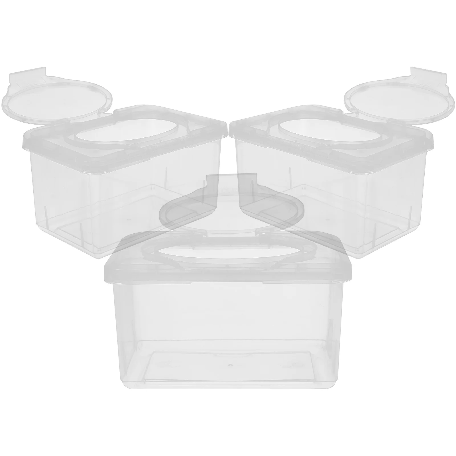 

3 Pcs Baby Wipes Box Pram Infant Case Household Wet Tissue Holder Pp Container Small