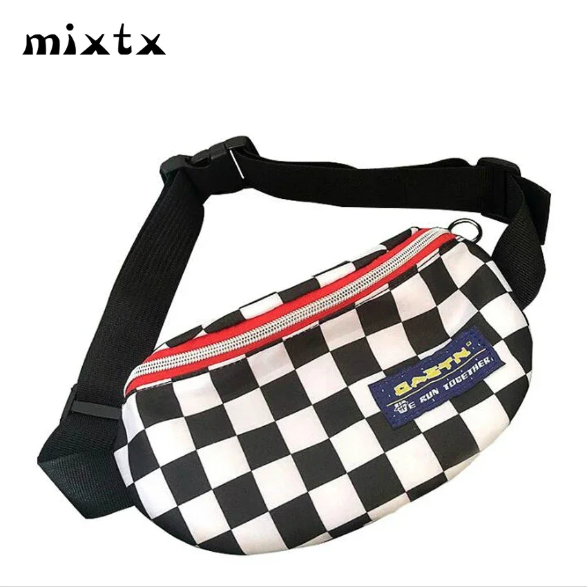 

Hot Sale Waist Bag Women Men Unisex Leg Bag Lattice Checkerboard Fanny Pack Female Shoulder Belt Bag Cellphone Bag Big Promotion