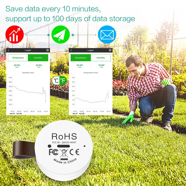 Upgraded Wireless Thermometer Hygrometer Bluetooth Remote Control Thermometer Accurate Indoor Temperature Humidity Sensor 6