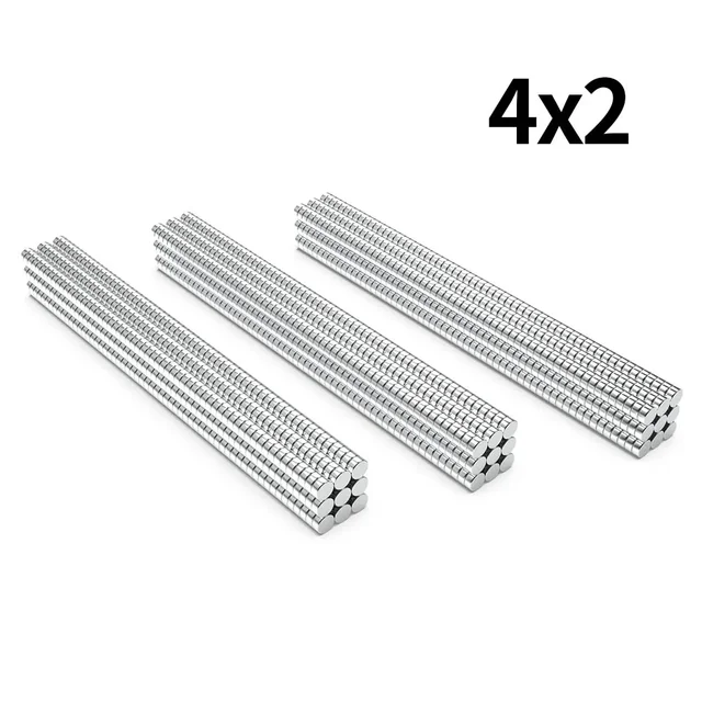 แม่เหล็กนีโอไดเมียมทรงกลม N35 ขนาด 4x2 มม. แรงสูงพิเศษ แม่เหล็กถาวรทรงพลัง แม่เหล็กติดตู้เย็น 4*2 1