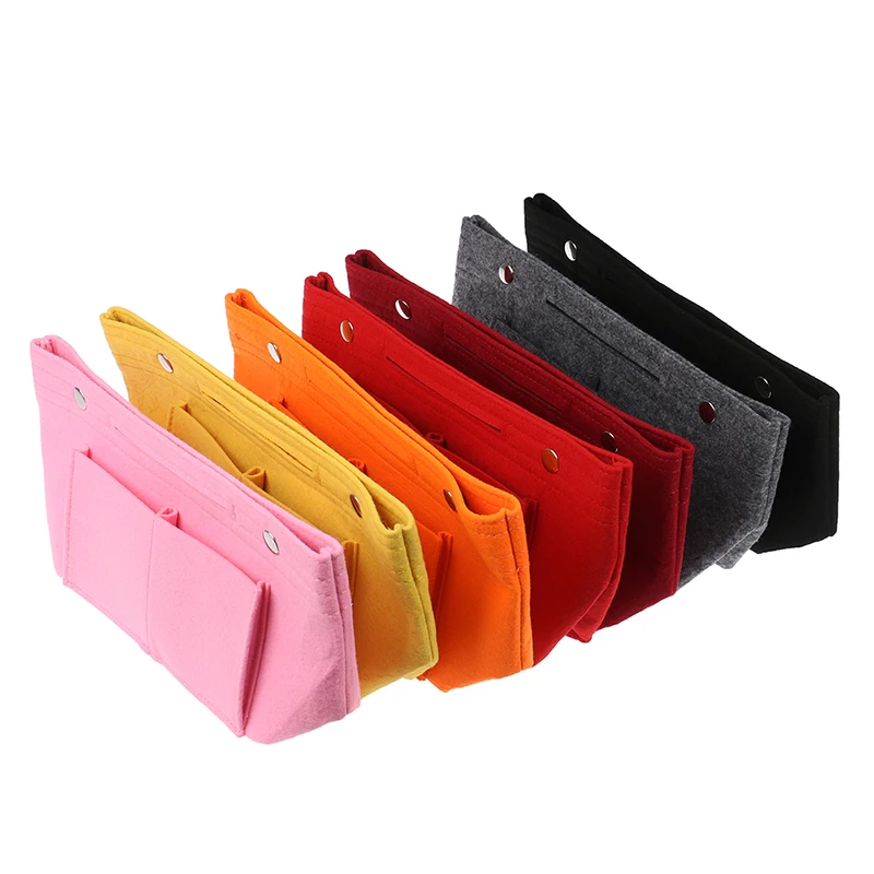

1PC Women Handbag Organizer Bag Purse Insert Bag Felt MultiPocket Tote Useful Bag Handbags Cosmetic Bag Make Up Bags Coin Bags
