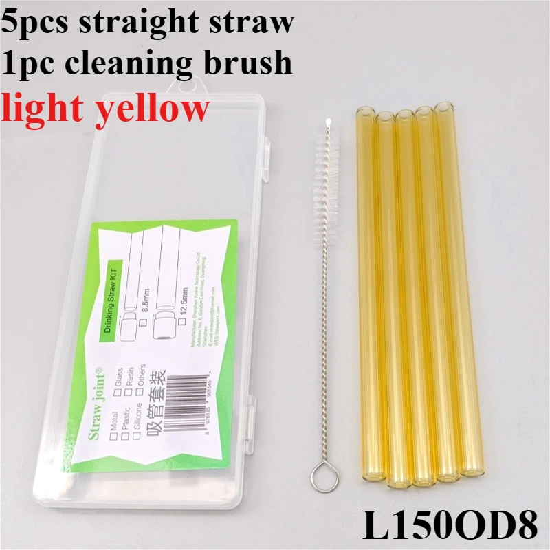 Eco-Friendly Borosilicate Glass Straws - 5-Pack Gift Set