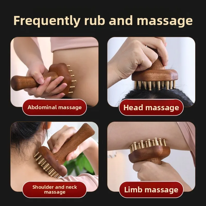 Brass Gua Sha Massage Tool for Deep Tissue Massage Lymphatic Drainage Muscle Pain Relief Head Neck Leg Body Meridian Therapy