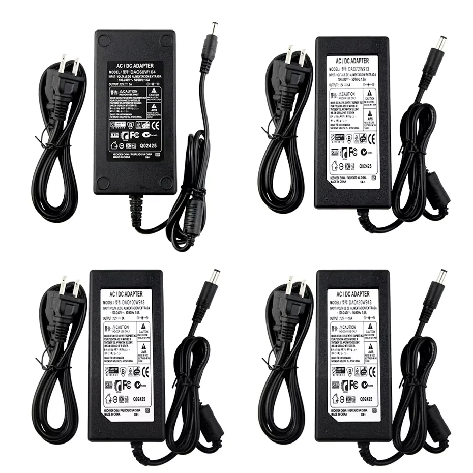 Universal Multi-Amp Power Supply Adapter for LED Strips - AC to DC Conversion