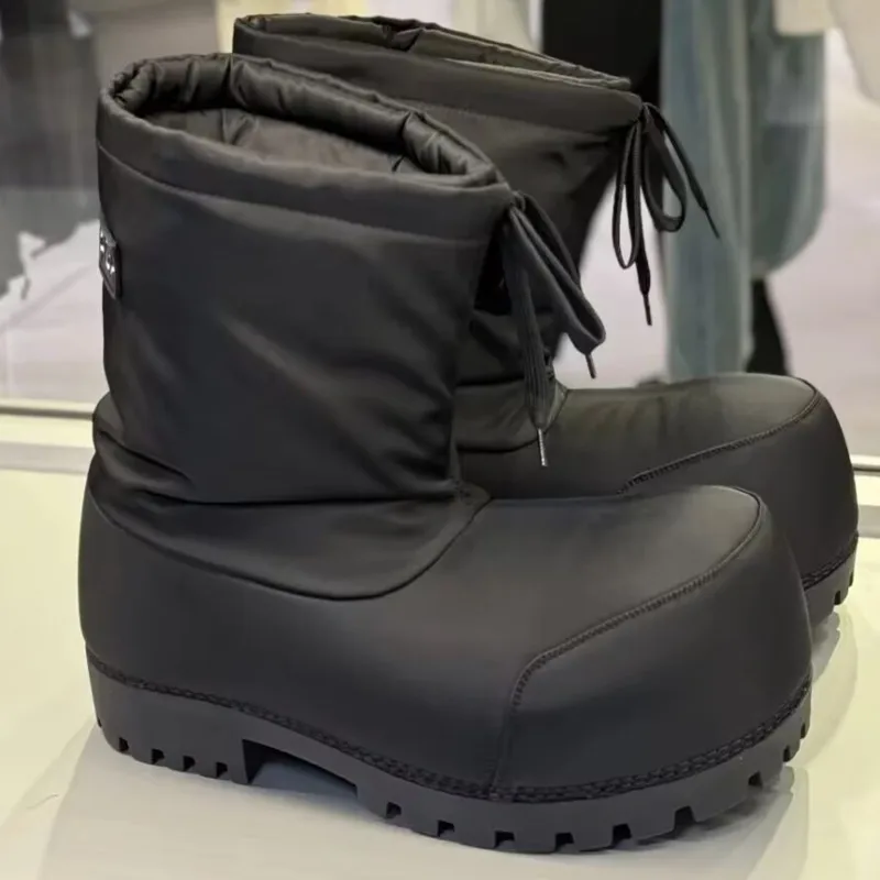 Balenciaga Ugly Rain Boots 2025 New Drawstring Big Head Snow Boots