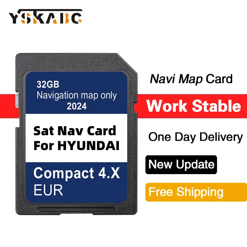 for Hyundai H350/i40/i40 VF IA/i40 VF SD/i40 VF SD IA Car GEN4 Navigation GPS SD Card Compact 4.X System 2024 Maps Europe 32GB