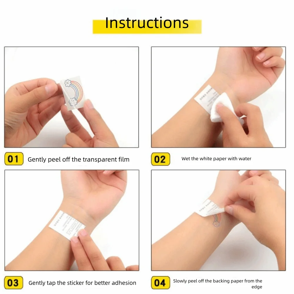 12pcs Disposable Halloween Face Tattoo Waterproof Long-acting Cheek Temporary Stickers Transparent Terrifying Bat Face Stickers