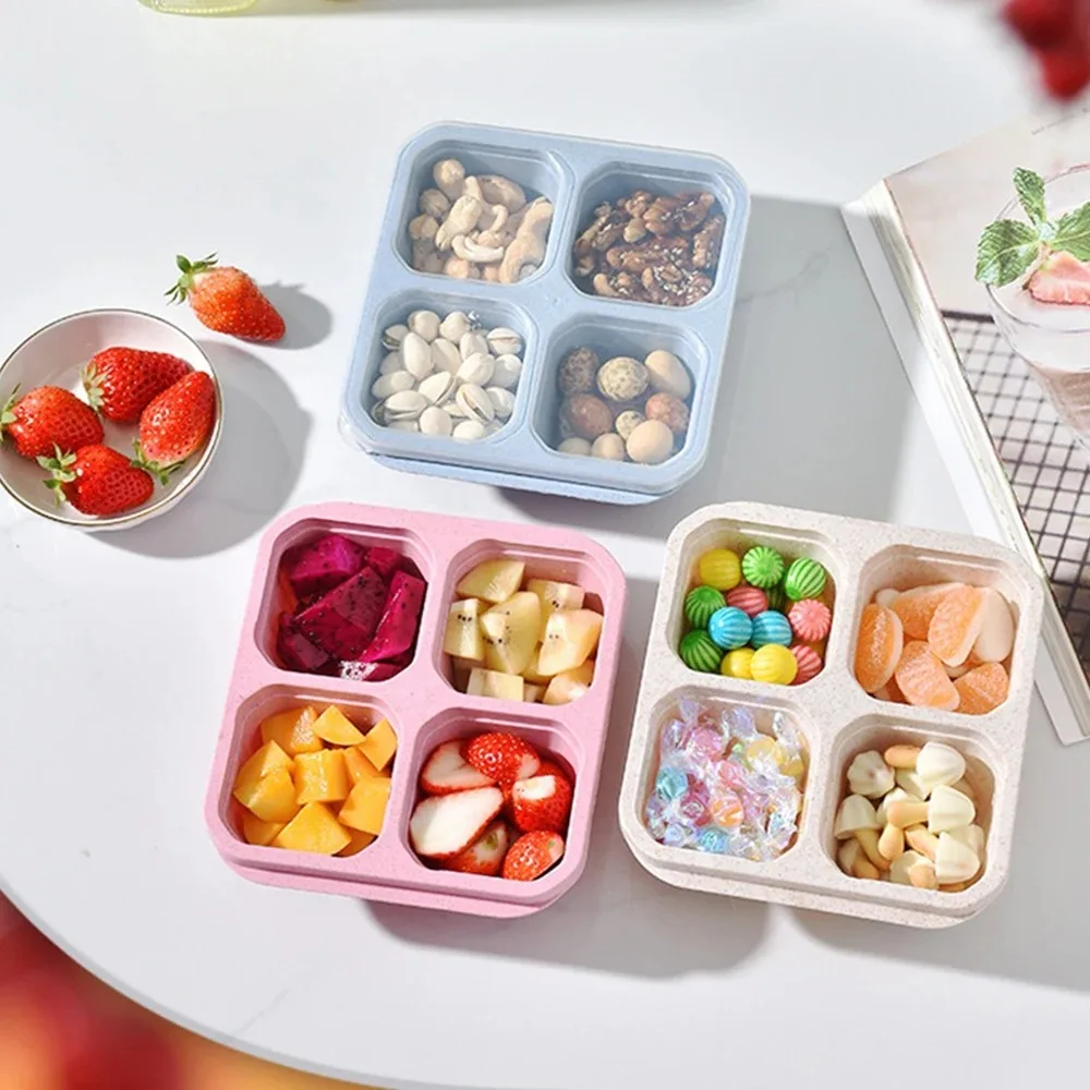 Contenitori per Snack a 4 griglie contenitori per il pranzo riutilizzabili per la preparazione dei pasti portatili per bambini e adulti bottiglie per la conservazione degli Snack domestici utensili da cucina