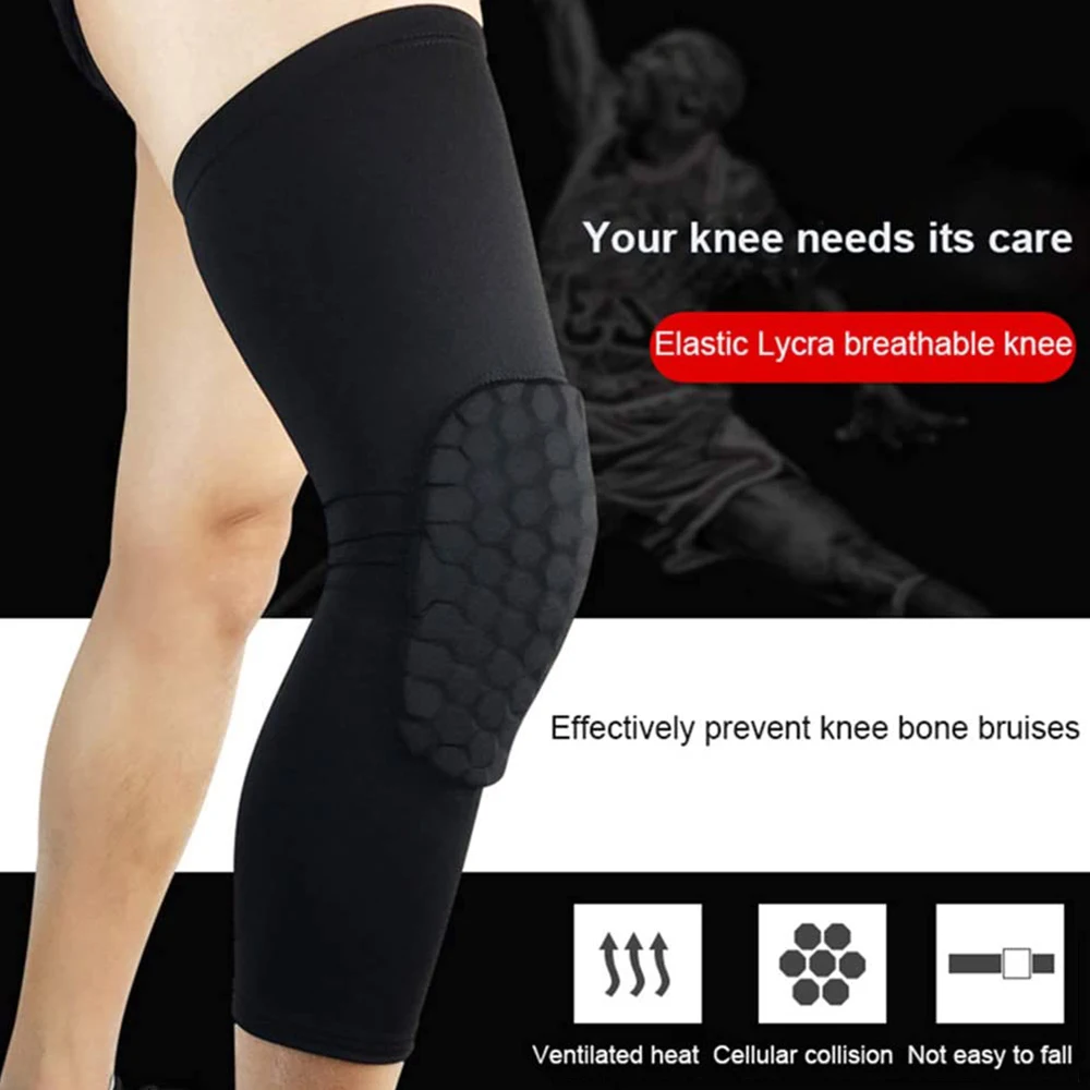 Compression Knee Pads Long Leg Sleeves Brace Knee Support Protection 1 PC for Basketball Football Volleyball Running Cycling copper knee brace
