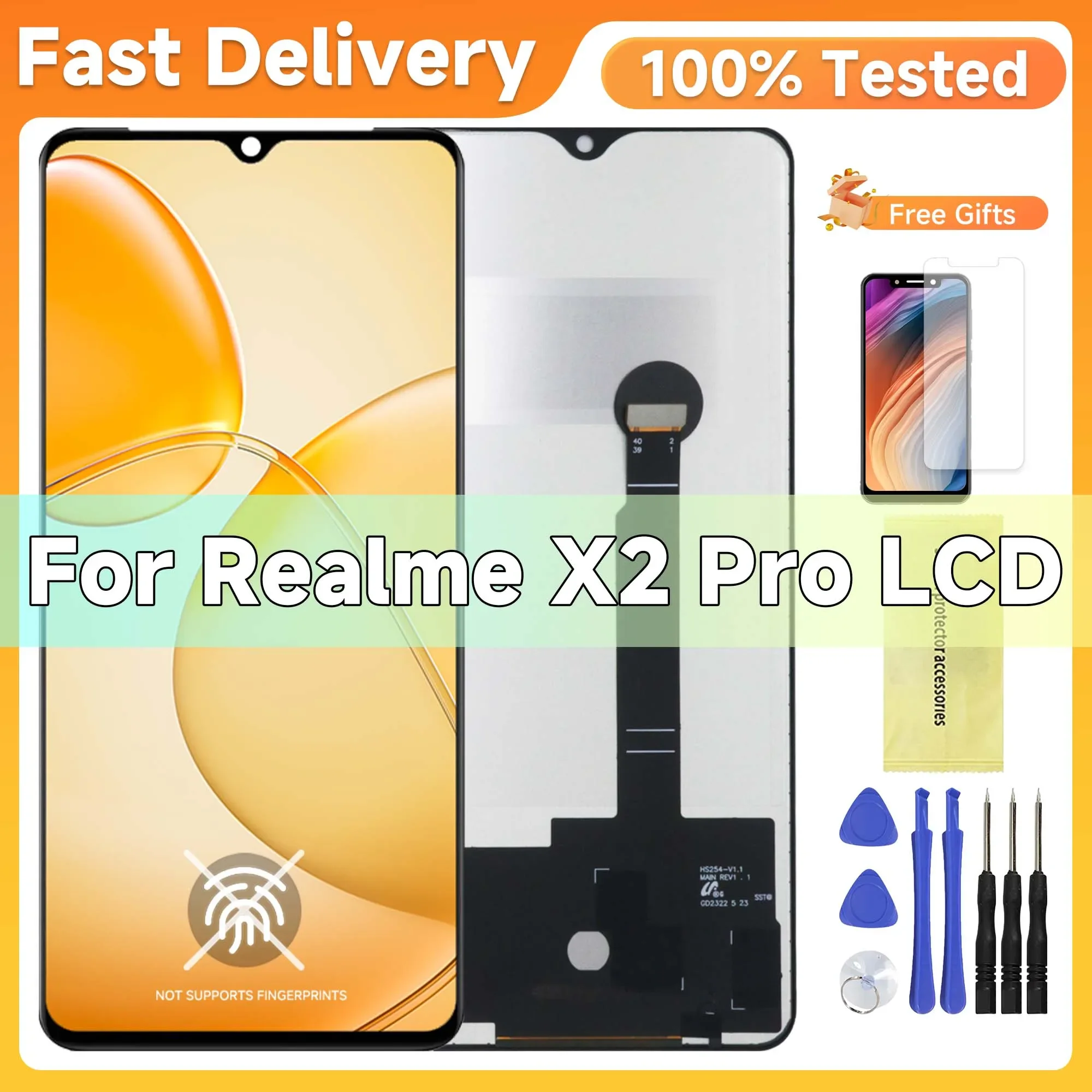 SWARK TFT Compatible Con Realme XT RMX1921 (negro Sin Marco) ( Sin Identificación De Huellas Dactilares), Pantalla LCD, Reemplazo De Montaje De Digitalizador De Pantalla Táctil Herramientas