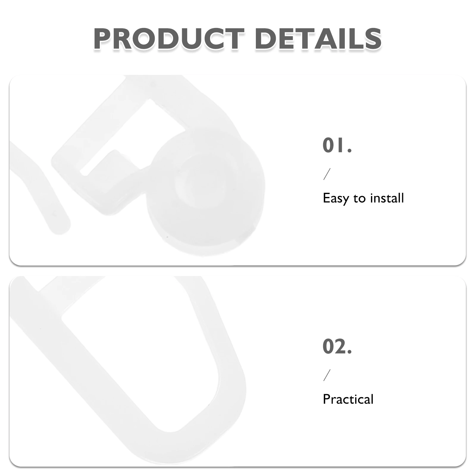 50Pcs Sliding Curtain Hooks Universal Roller Bed Window Shades Pulley Special Rod Curtain Roller Blind Sliding Hooks